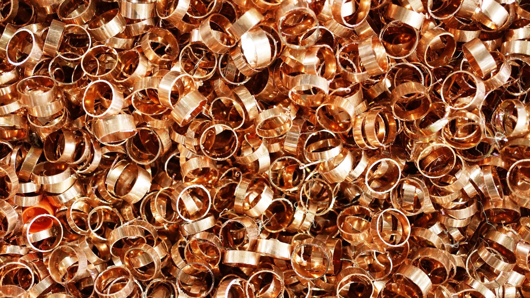 Recovered copper turnings